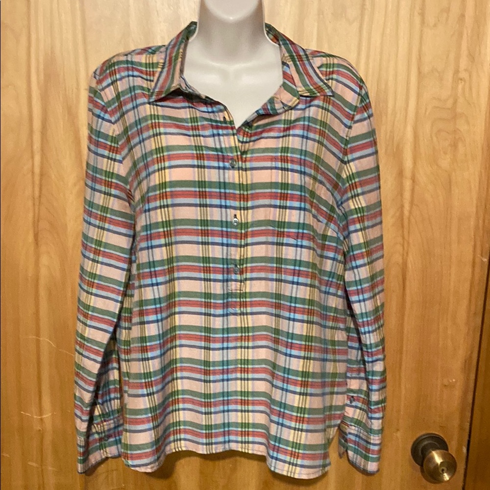 J. Crew Boxy Silk/Cotton Shirt with Collar